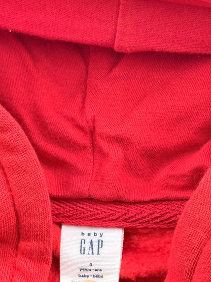 baby Gap Red Logo Zip Hoodie Size 3T