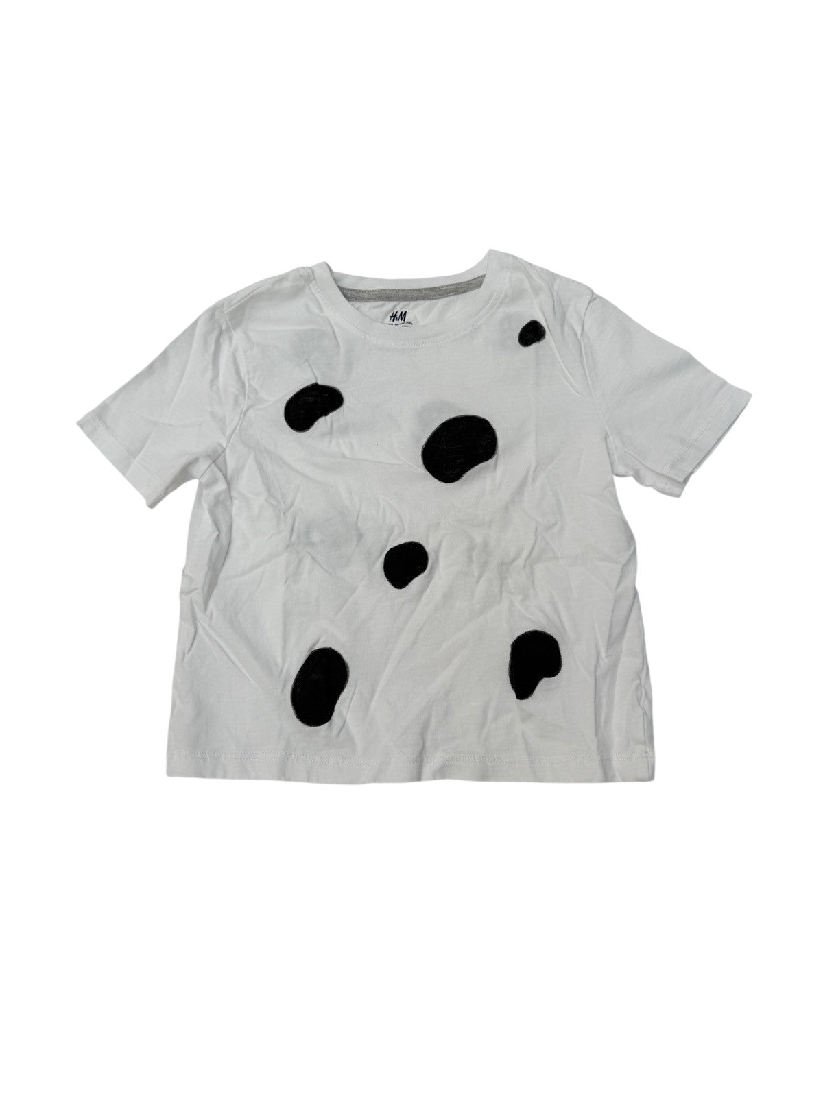 H&M White Spotted T-Shirt Size 6-8