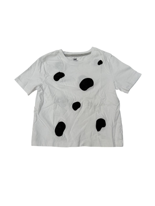 H&M White Spotted T-Shirt Size 6-8
