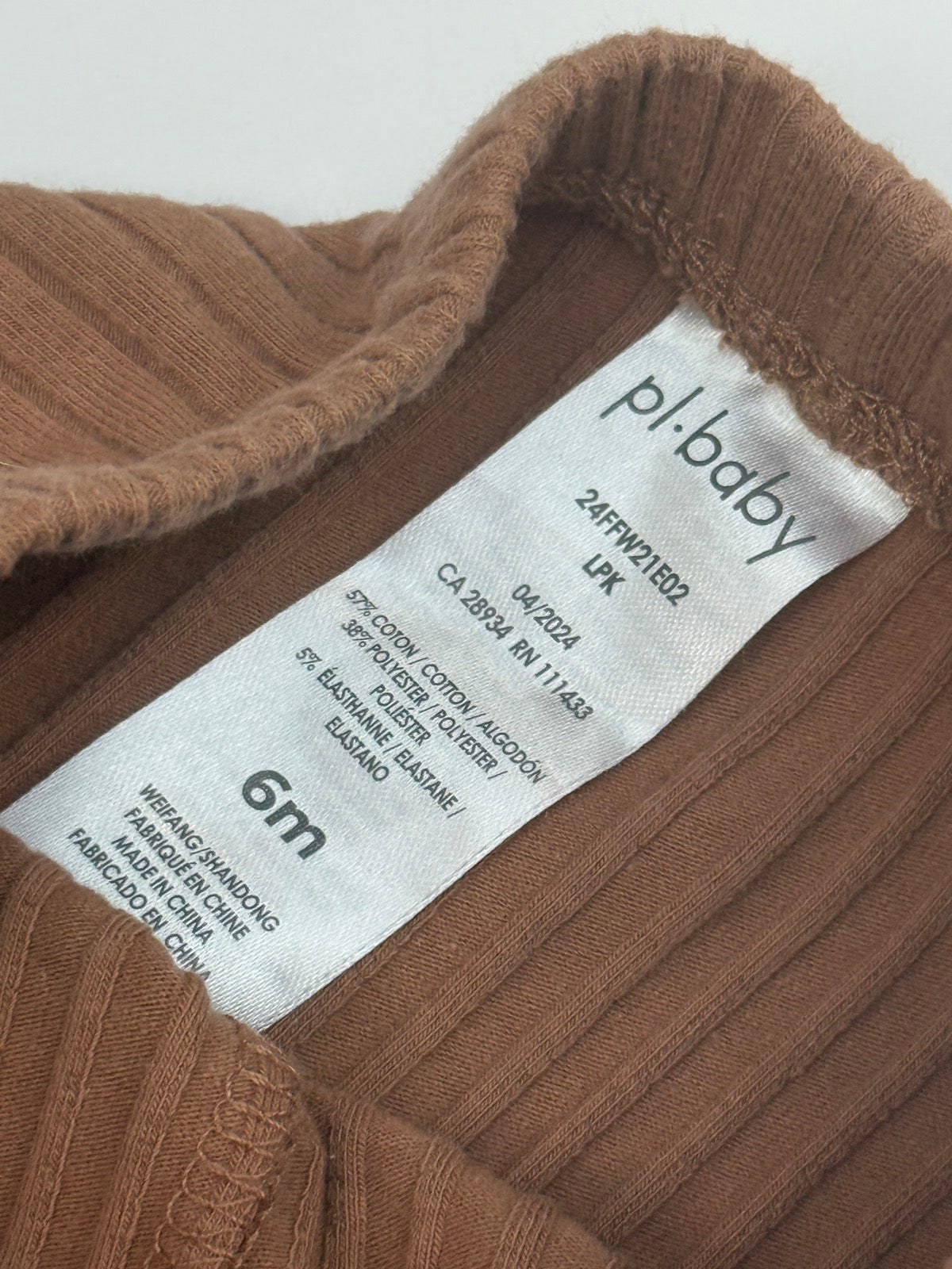 pl.baby Brown Ribbed Leggings 6M