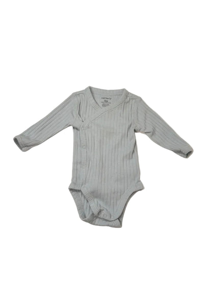 Carter's Blue Ribbed Long Sleeve Bodysuit 3m