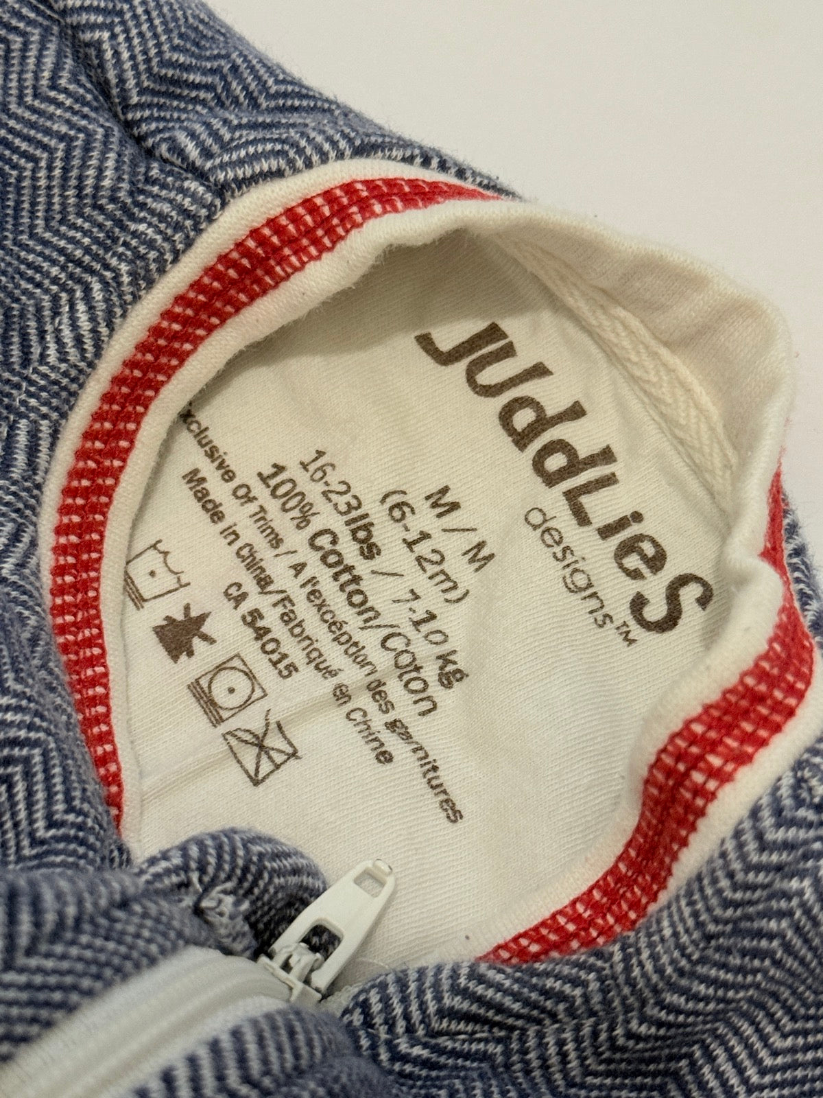 Juddlies Designs Herringbone Zip Romper 6-12M