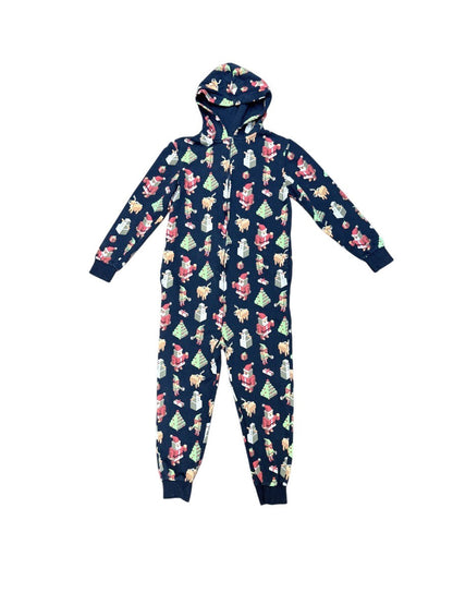 H&M Christmas Print Hooded Pajamas Size 10-12Y