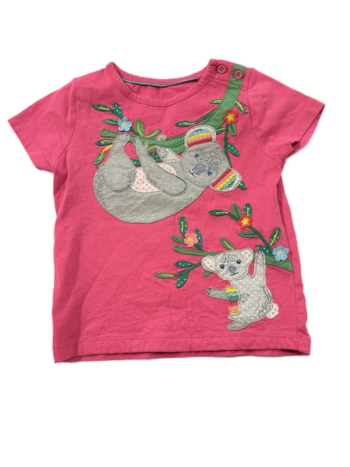 Mini Boden Koala Appliqué Pink T-Shirt 2-3Y