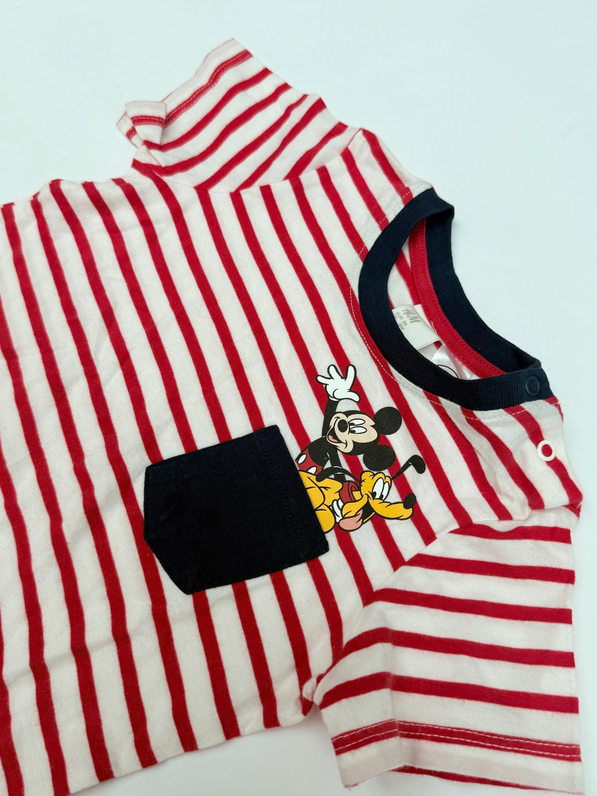 H&M Disney Mickey Mouse Stripe Tee 12-18m