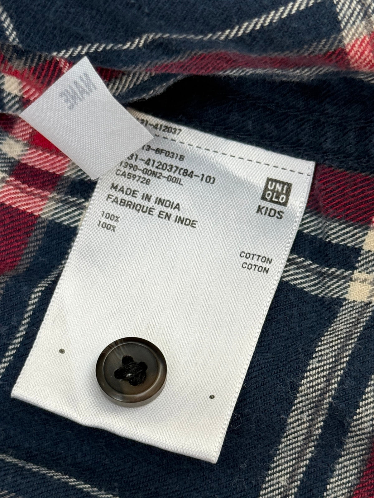 Uniqlo Kids Plaid Flannel Shirt Size 5-6