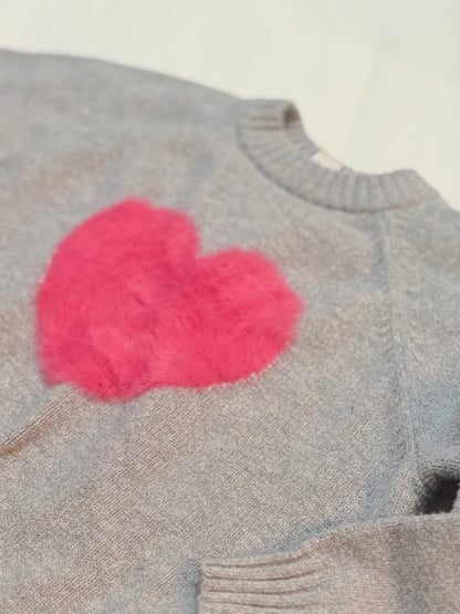 Old Navy Gray Heart Sweater Size 10-12