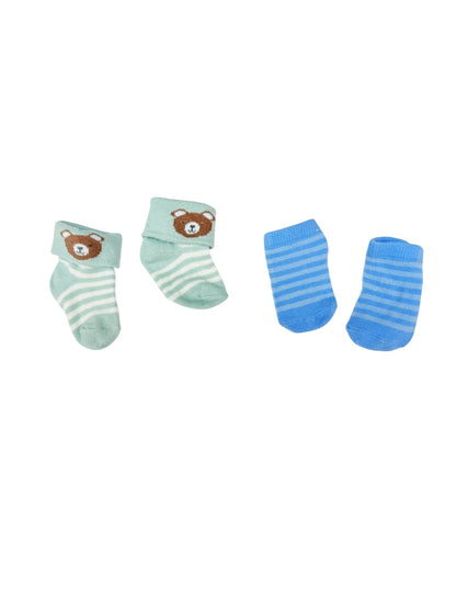 Baby Bear Striped Socks 2-Pack 0-3M