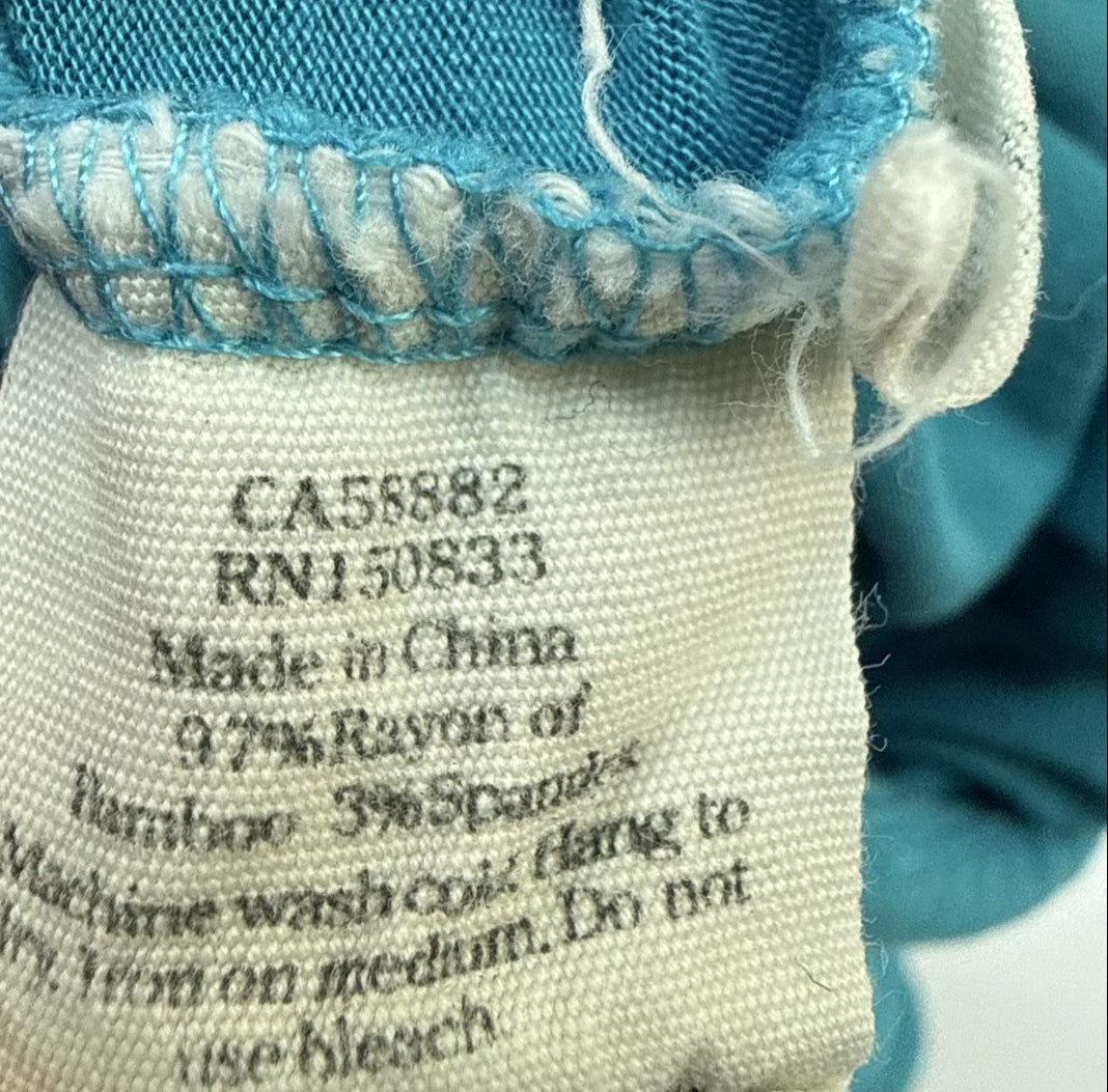 Kyte Baby Teal Sleeveless Henley Bodysuit 12-18m