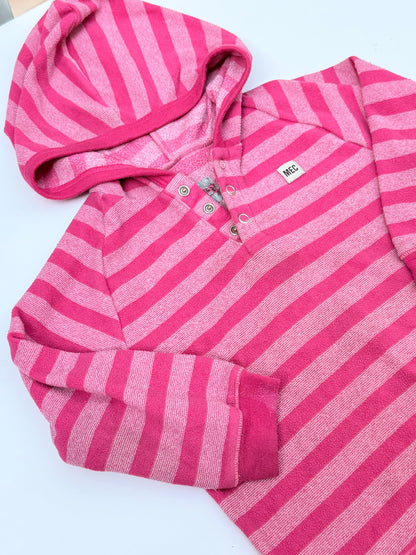 MEC Pink Striped Hooded Pullover 24M