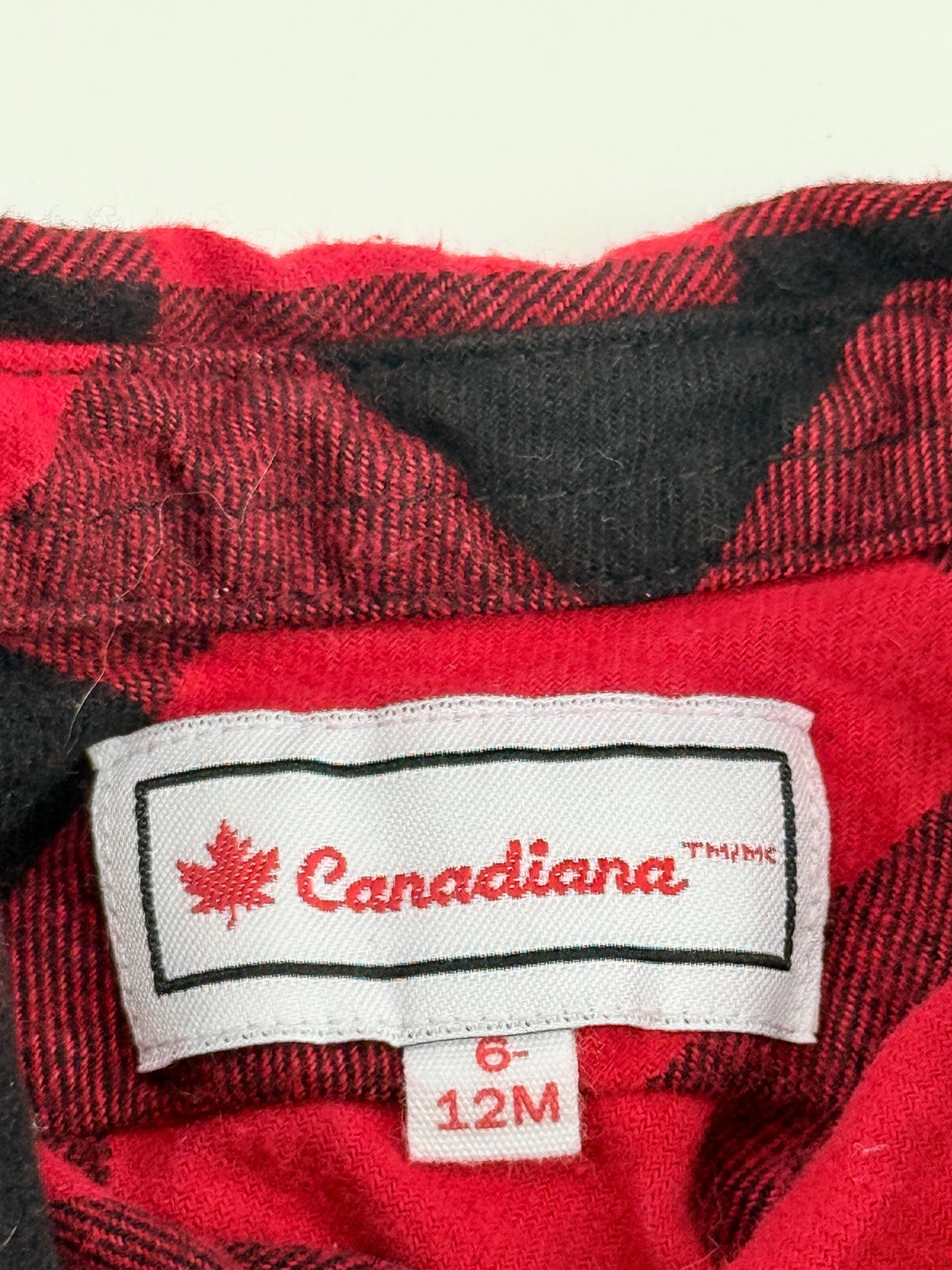 Canadiana Buffalo Plaid Flannel Shirt 6-12M