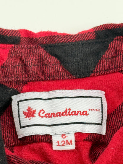 Canadiana Buffalo Plaid Flannel Shirt 6-12M