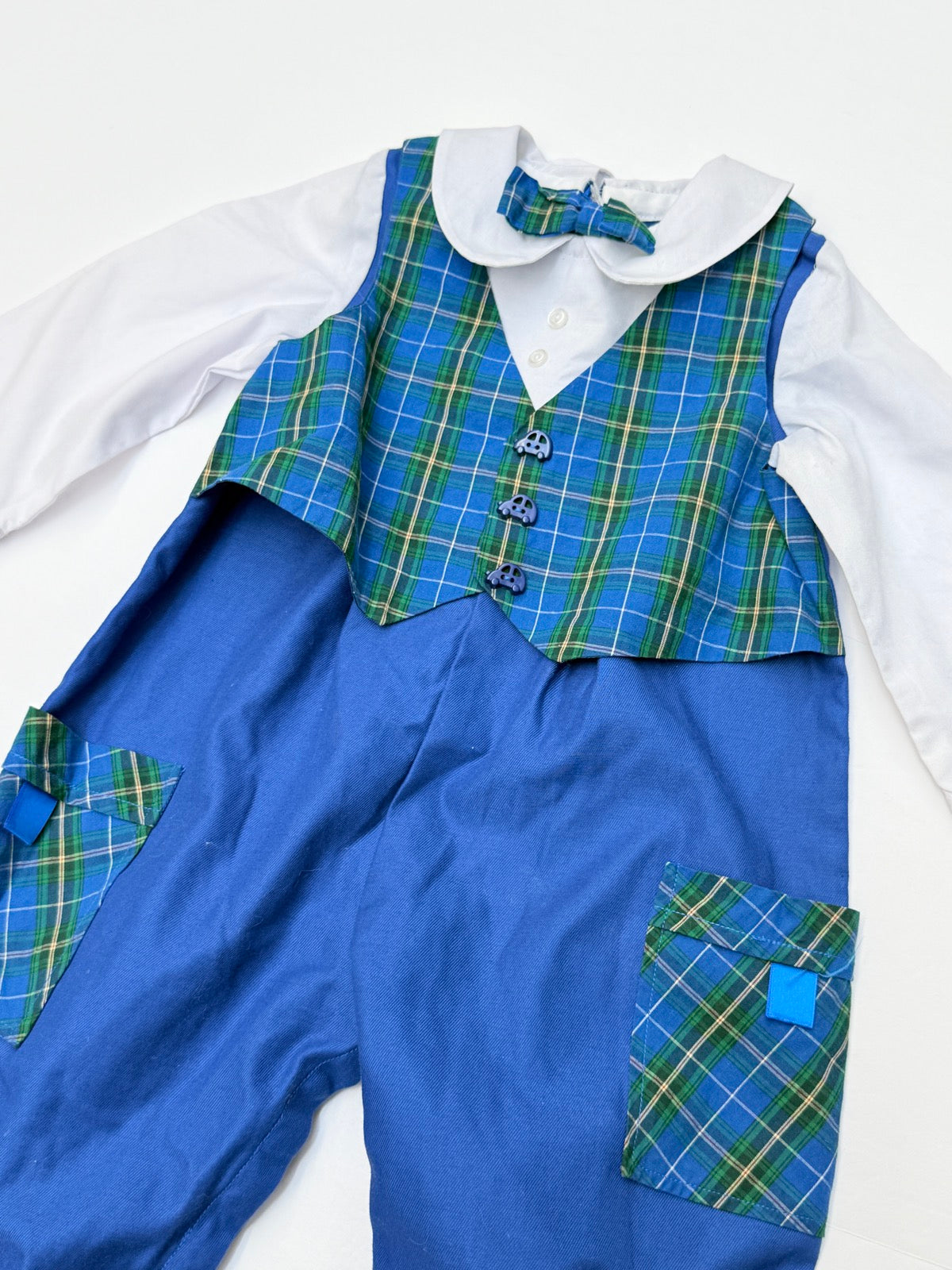 Plaid Romper Boys Outfit 12m
