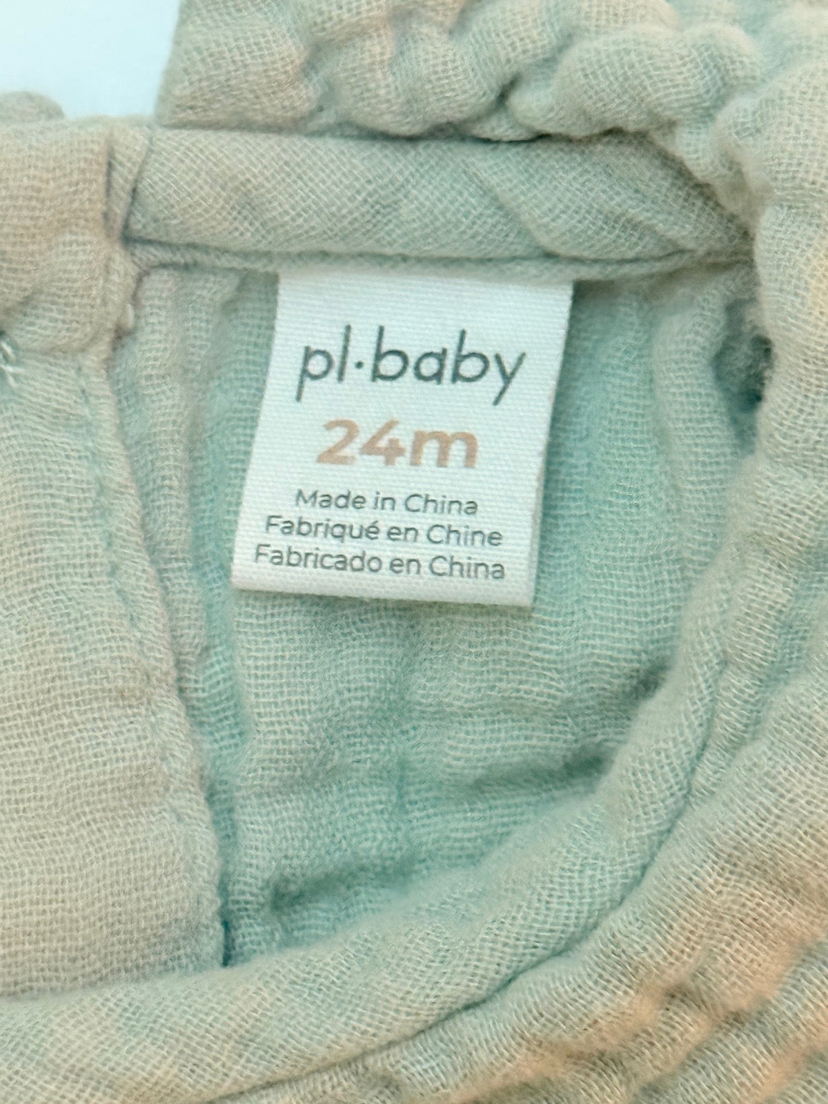 PL·Baby Sage Muslin Collar Dress 24M