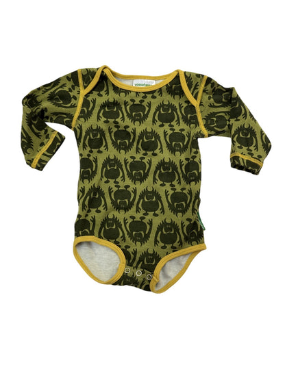Vossatassar Wool / Cotton Monster Print Bodysuit Size 80 /12m