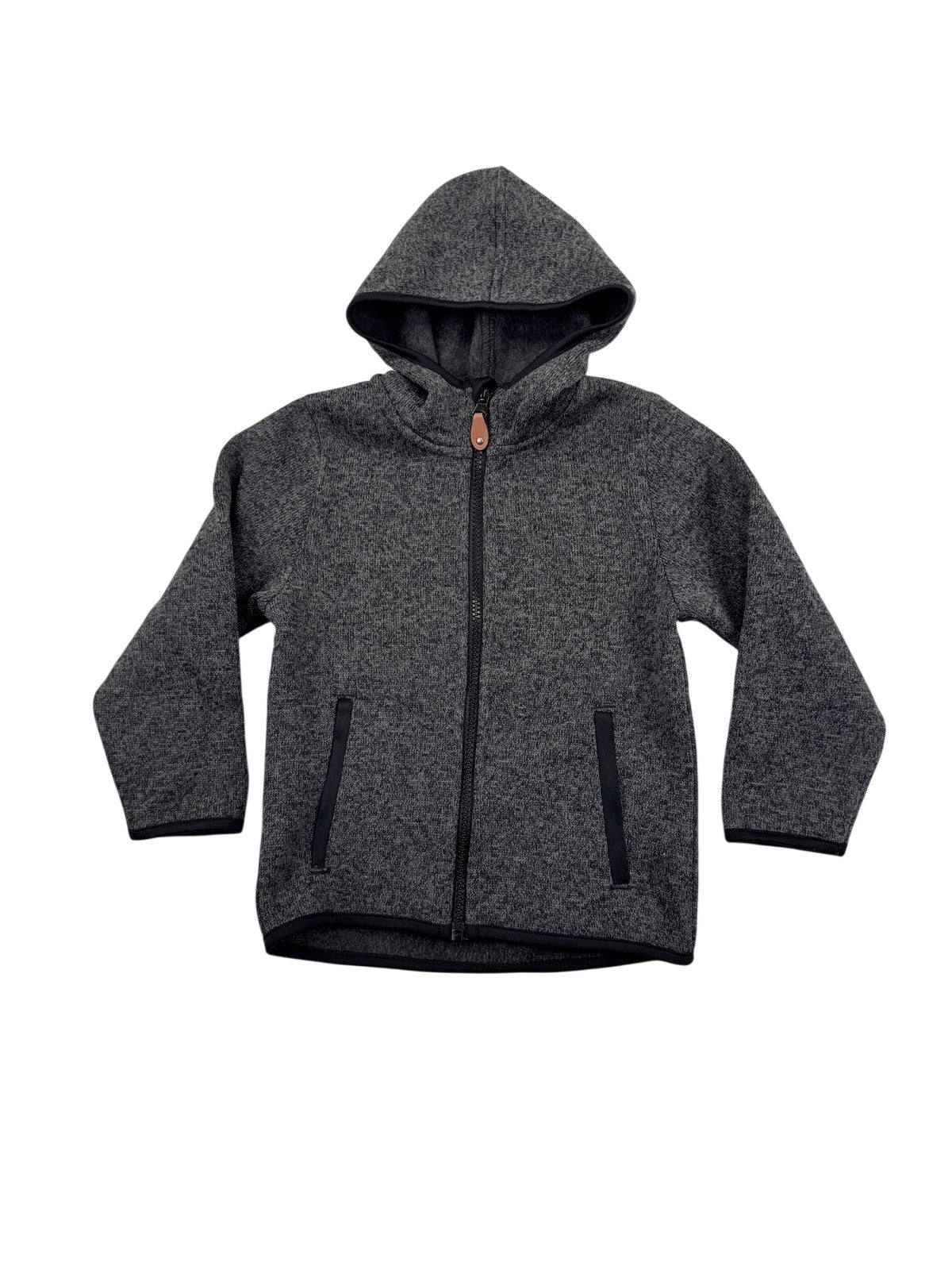 H&M Gray Knit Fleece Zip-Up Hoodie Size 2-4Y