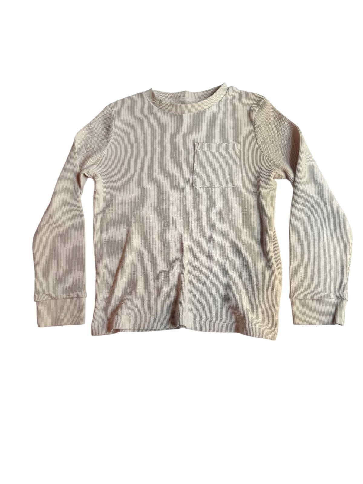 Joe Fresh Cream Waffle Knit Long Sleeve Shirt 10-12
