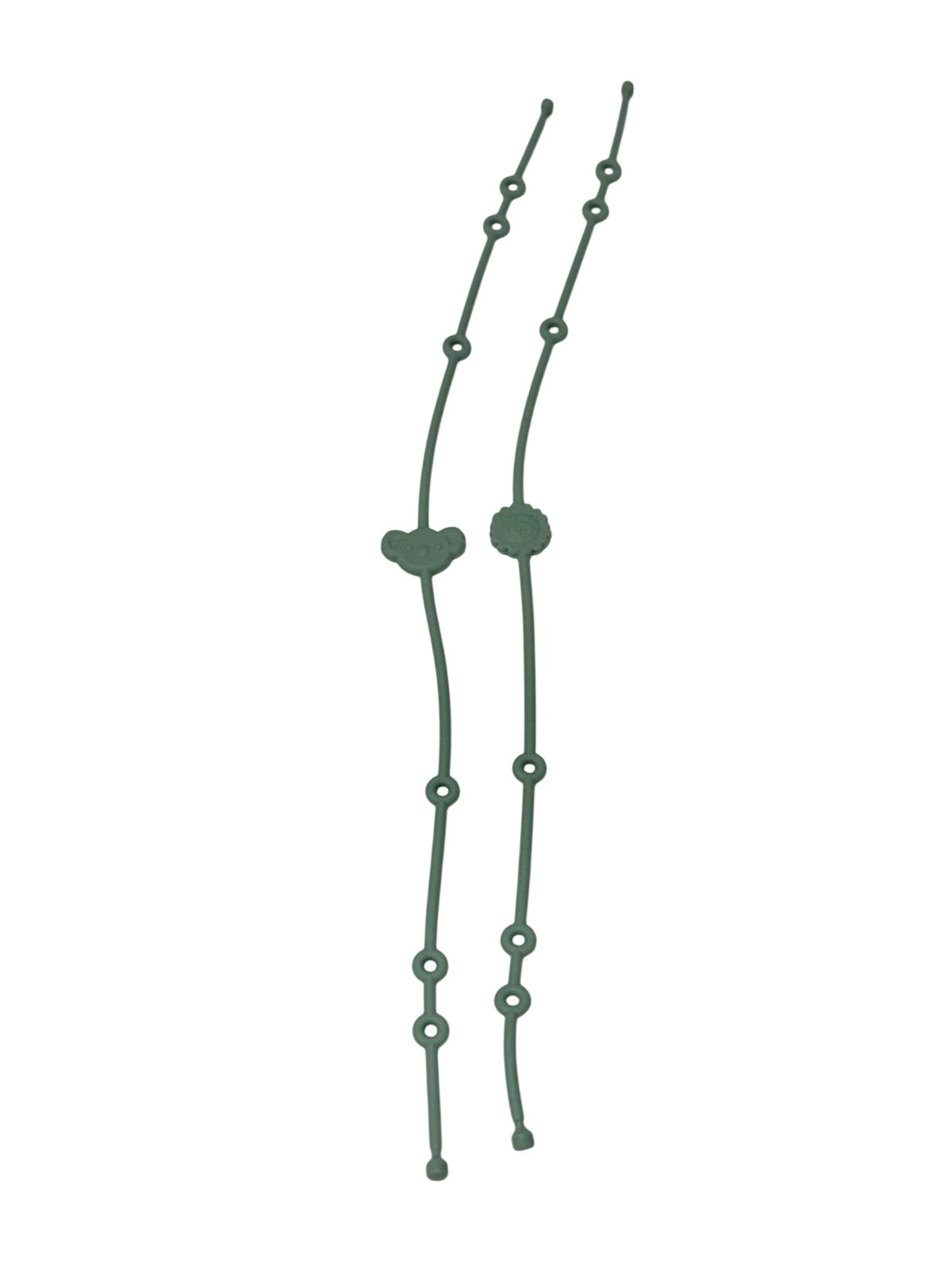 Animal Silicone Twist Ties Koala Lion Green 2-Pack