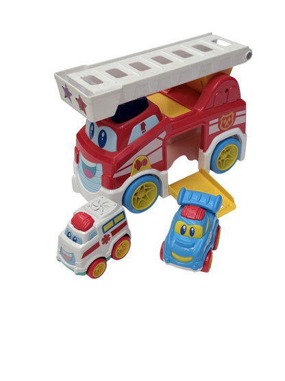 Fire Truck Playset with Ambulance & Police Car