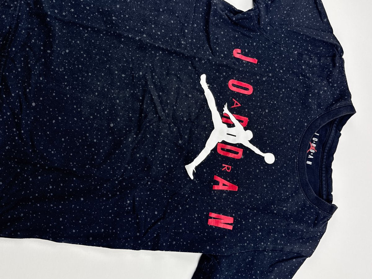Jordan Speckled Jumpman Black T-Shirt Size 8-10Y
