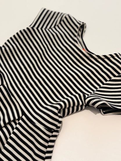 Joe Fresh Black White Stripe Dress 4T