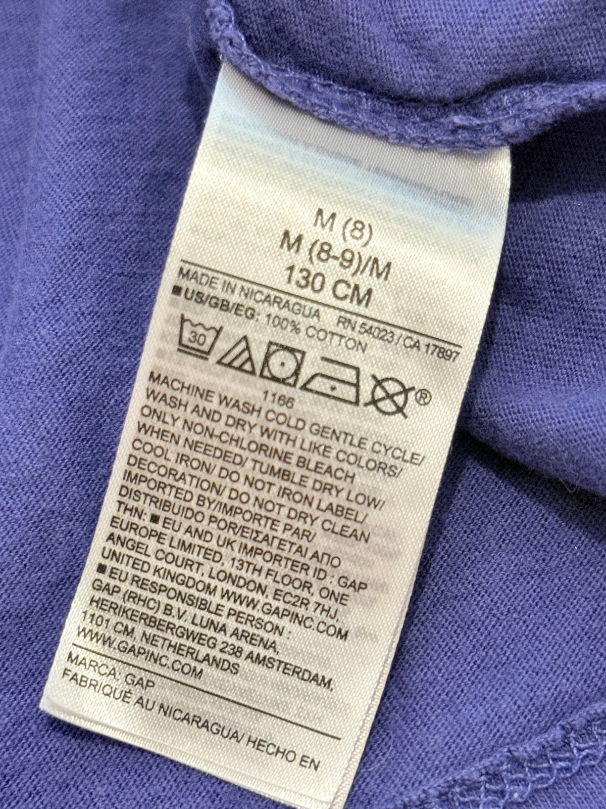 Gap Kids Skate Anatomy Blue T-Shirt Size 8