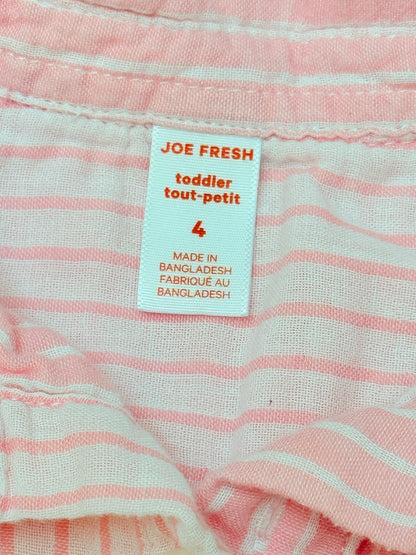 Joe Fresh Pink Stripe Button Shirt Size 4
