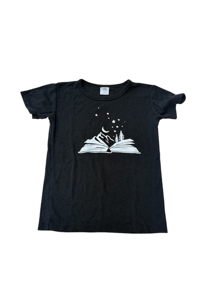 Little & Lively Book Print Black T-Shirt 3/4