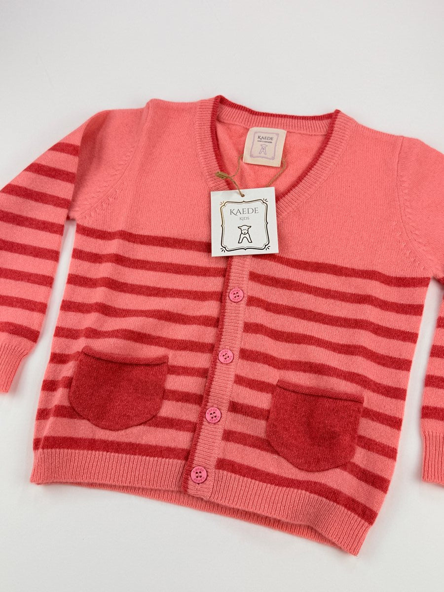 NWT - Kaede Kids Striped Cashmere Cardigan 3-4Y