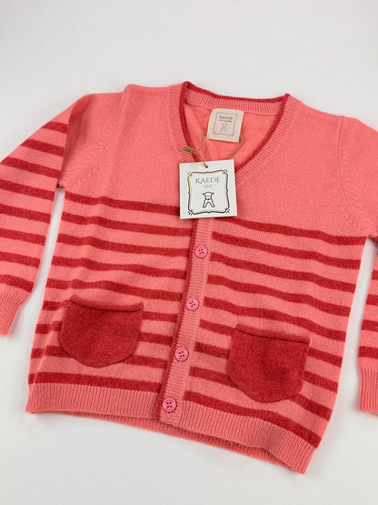 NWT - Kaede Kids Striped Cashmere Cardigan 3-4Y
