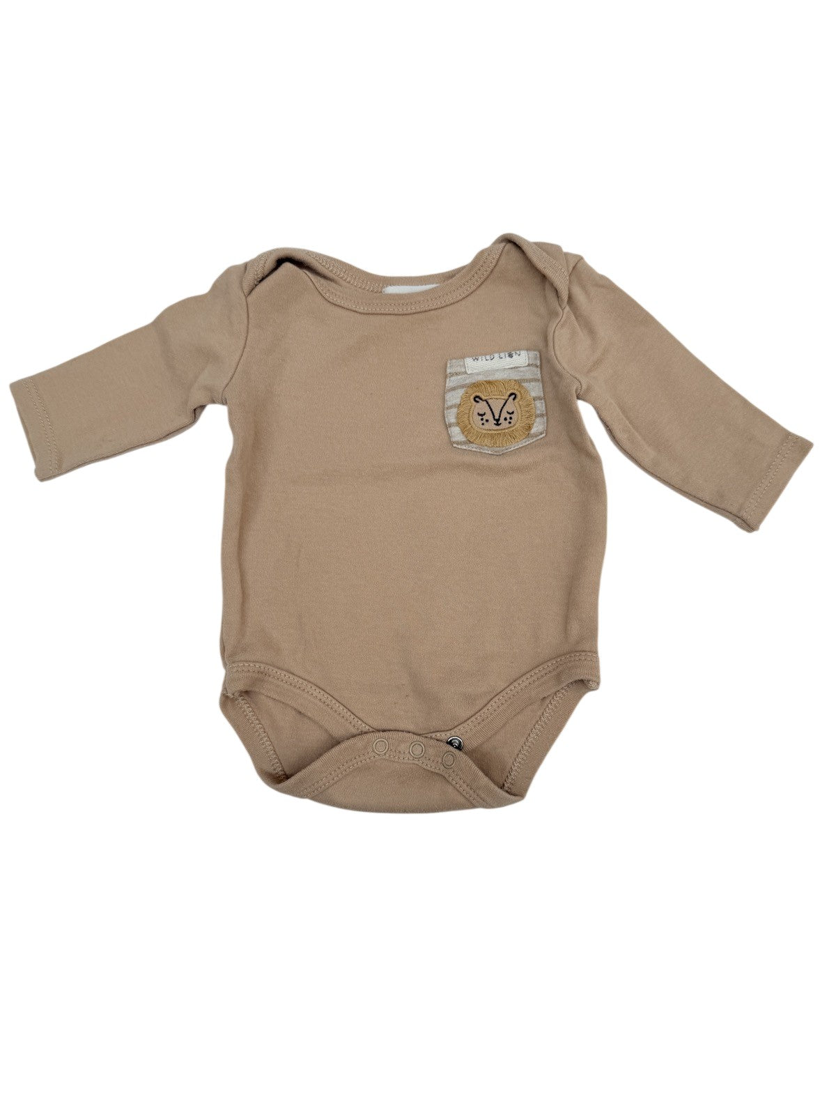 Rabbit + Bear Organic Lion Pocket Bodysuit 0-3M