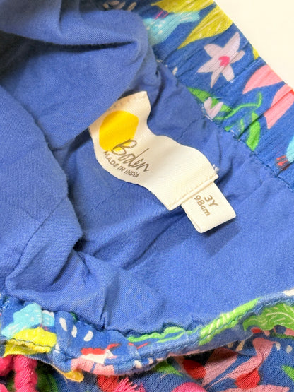Boden Floral Bird Print Ruffle Shorts 3Y