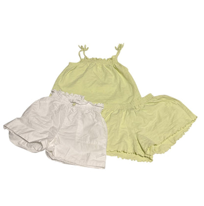 Zara Lime Green Tank Top  with Two Matching Shorts 2-3Y