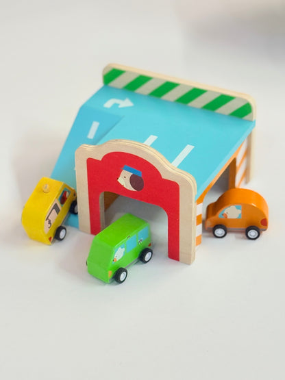 Djeco Wooden Toy Garage Playset