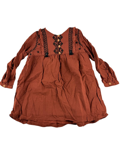 Zara BabyGirl Rust Embroidered Dress 18/24M