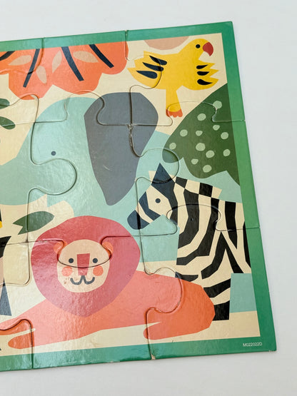 Mudpuppy Zoo Animals Pouch Puzzle 12pc