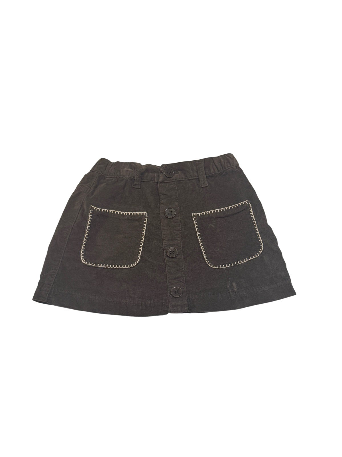 Zara Brown Corduroy Button Skirt 4-5Y
