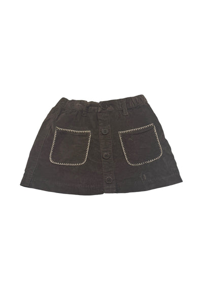 Zara Brown Corduroy Button Skirt 4-5Y