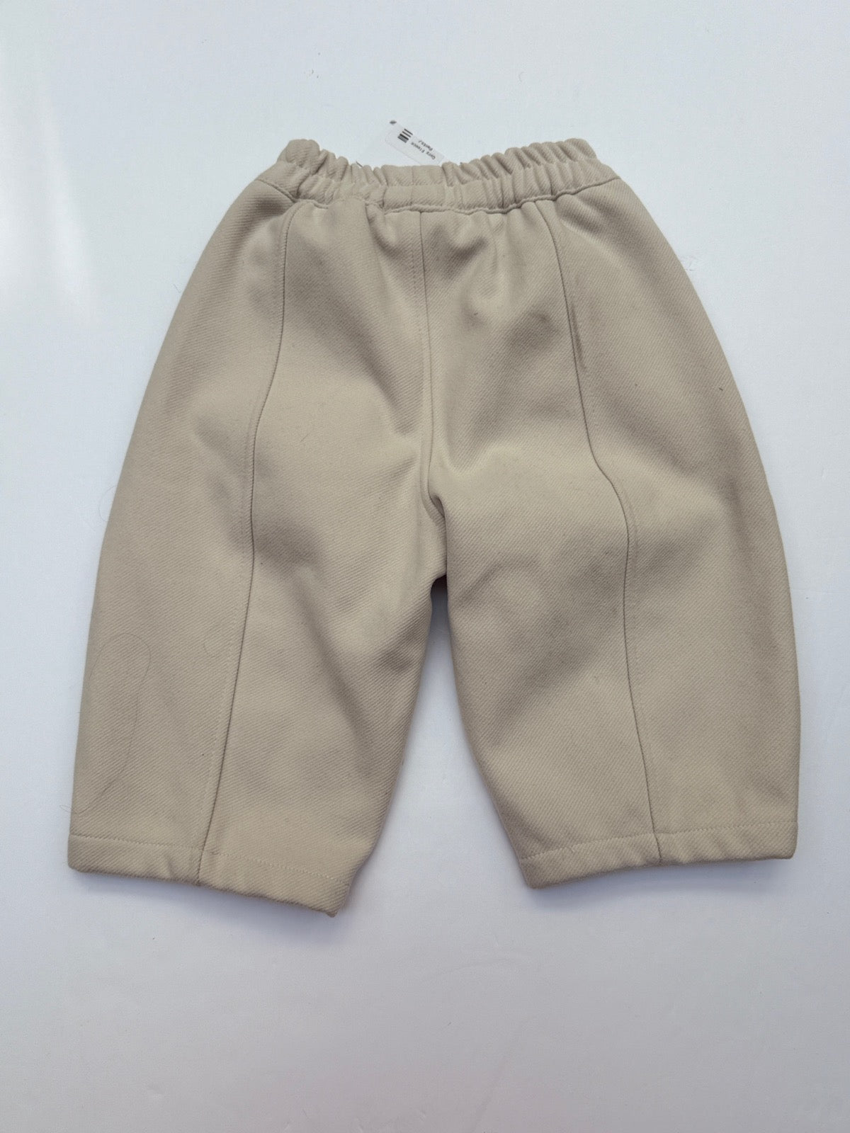 Cute Beige Thick Wide Leg Pants 1-2Y