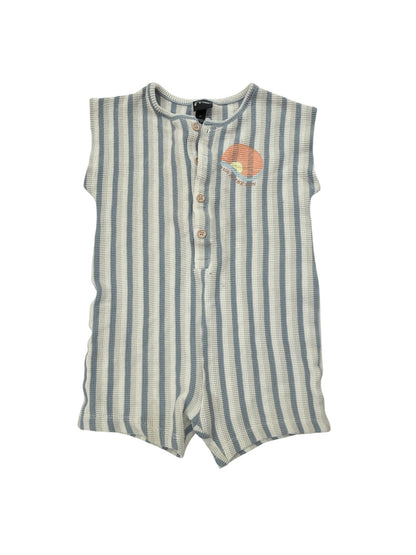 Art Class Striped Waffle Romper 3T