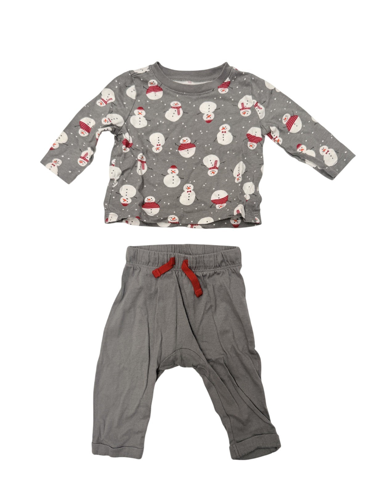 Old Navy Snowman Print Top & Pants Set 0-3M