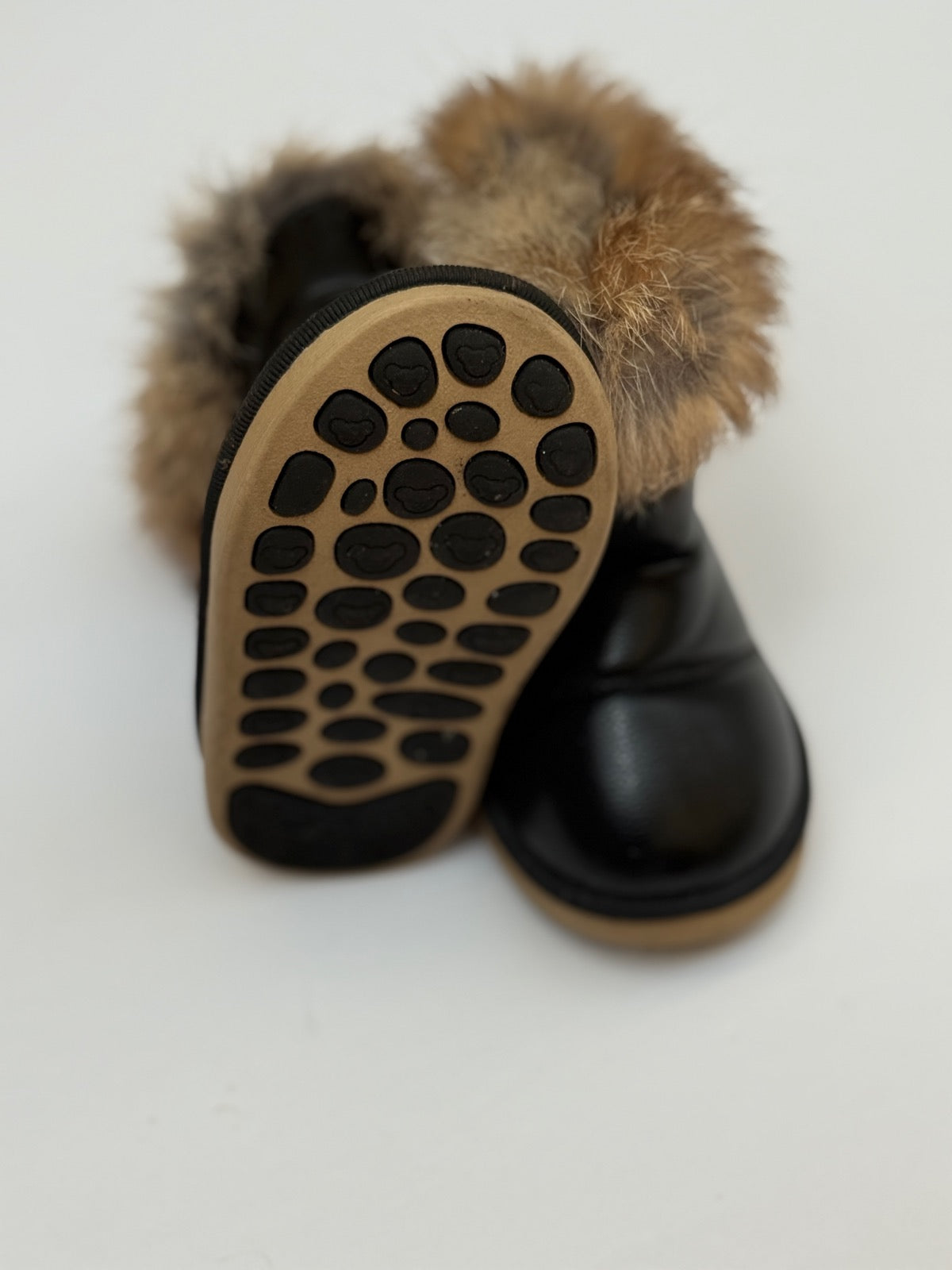 Comfy Kids Black Fur Trim Boot Size 29