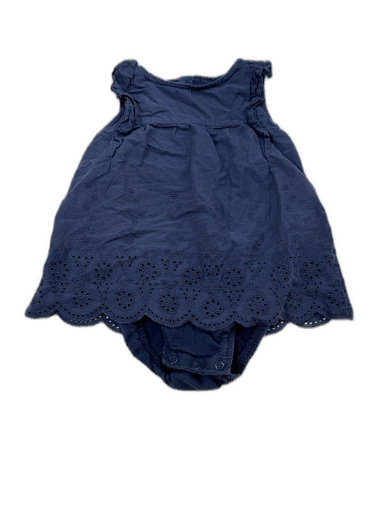 Carter's Navy Eyelet Dress Romper 12M