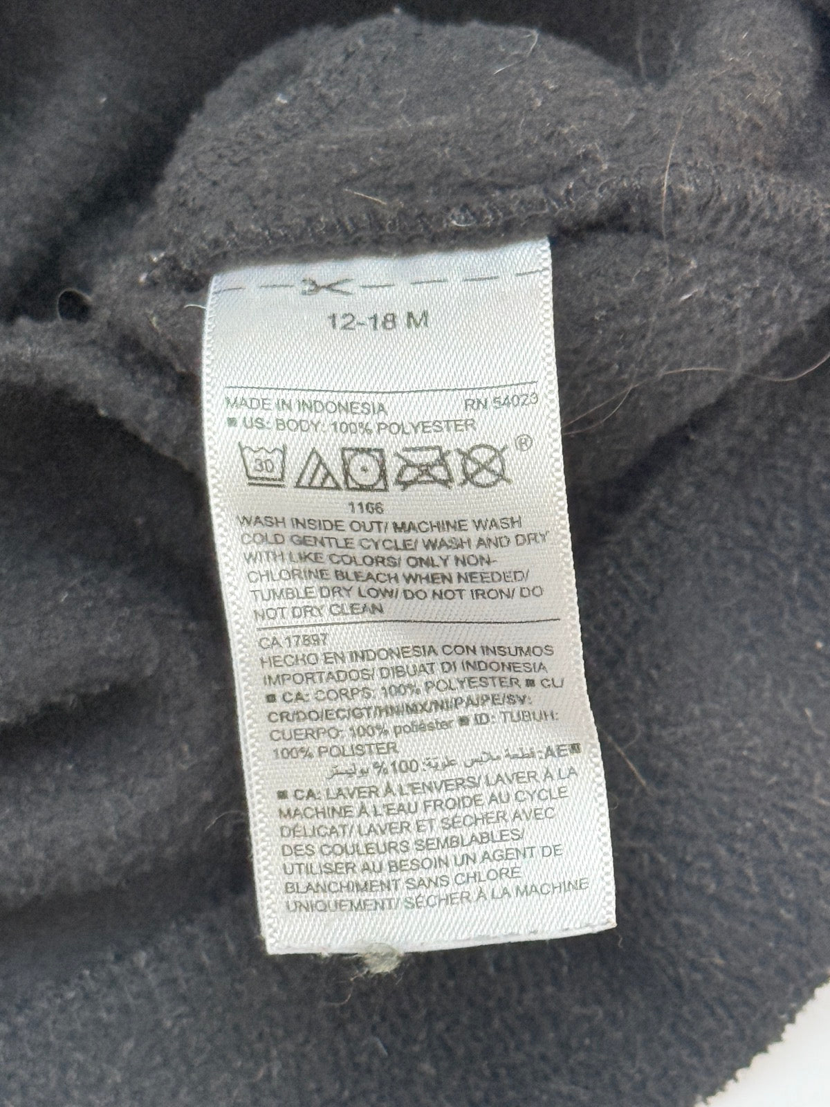 Old Navy Black Crossover Hem Sweatshirt 12-18M