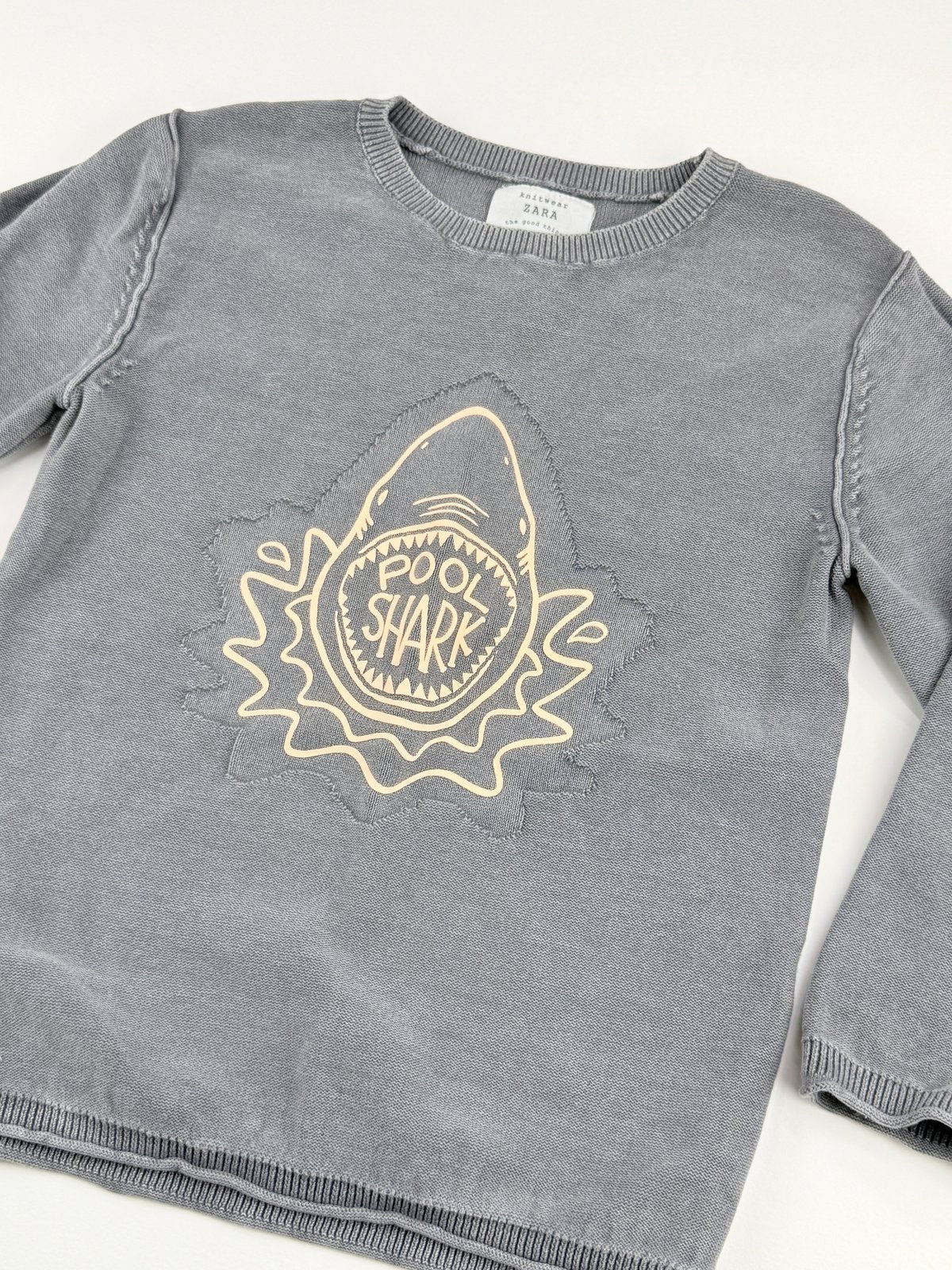 Zara Knitwear Pool Shark Gray Sweater Size 5Y