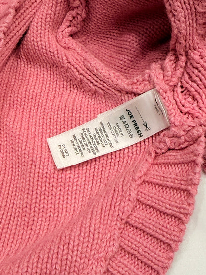 Joe Fresh Pink Knit Hooded Cardigan 3-6m