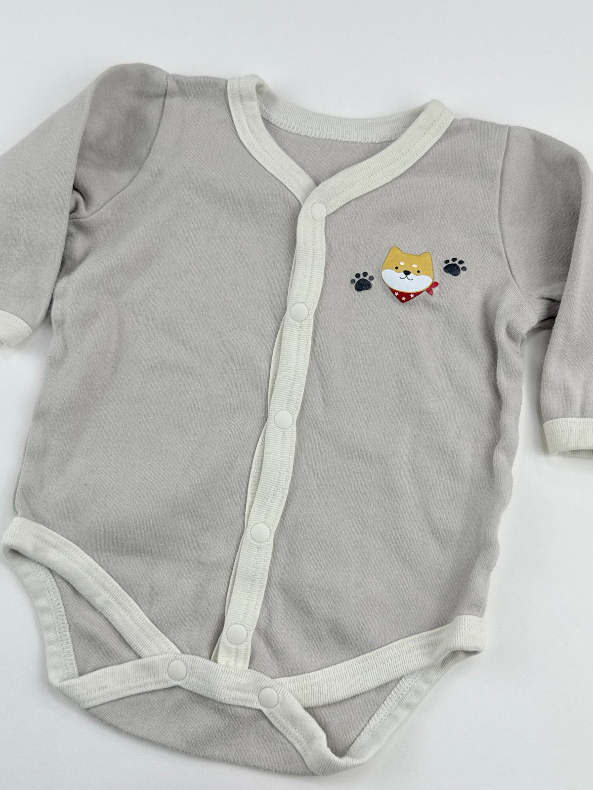 Gray Shiba Inu Bodysuit Size 12-18M