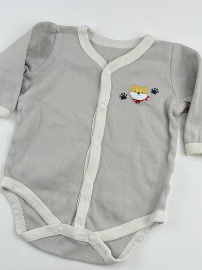 Gray Shiba Inu Bodysuit Size 12-18M