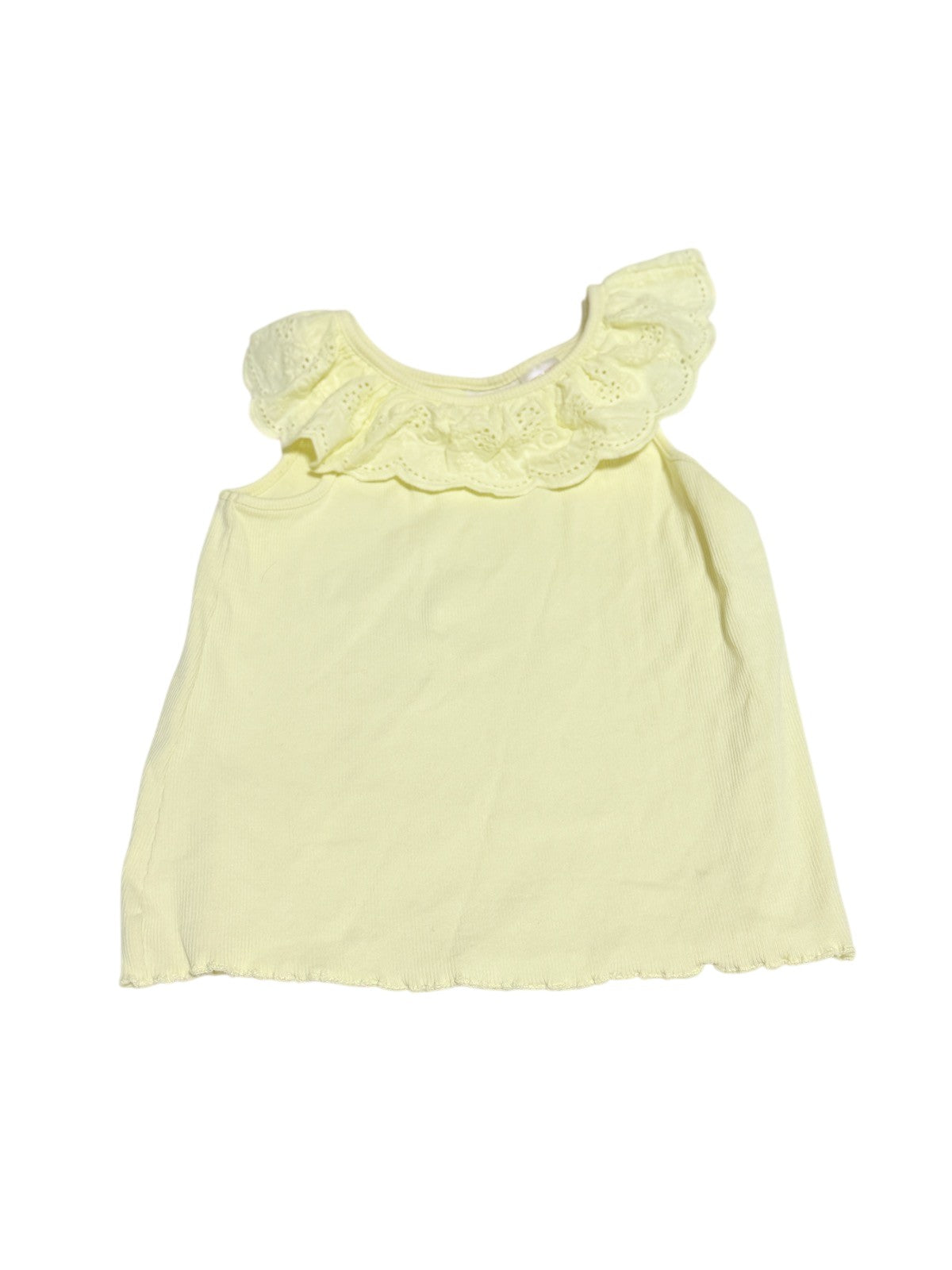 Zara Yellow Eyelet Ruffle Tank Top 4-5Y
