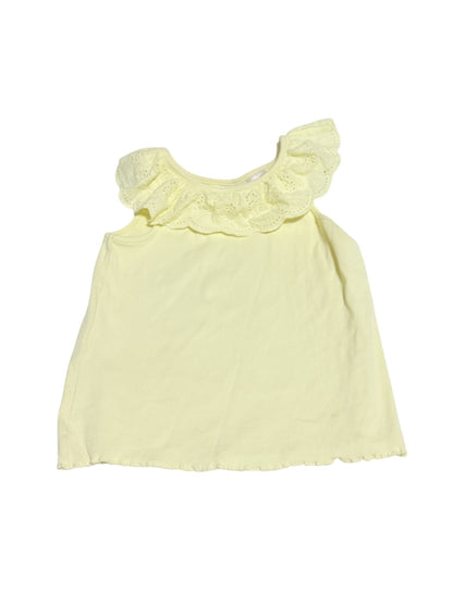 Zara Yellow Eyelet Ruffle Tank Top 4-5Y